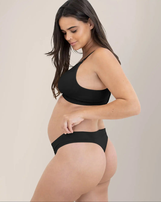 Bamboo Maternity & Postpartum Thong | Black