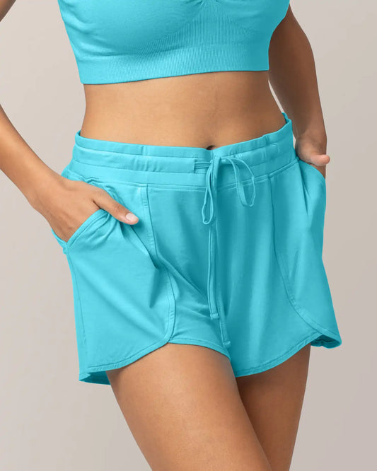 Bamboo Maternity & Postpartum Lounge Short | Aquamarine