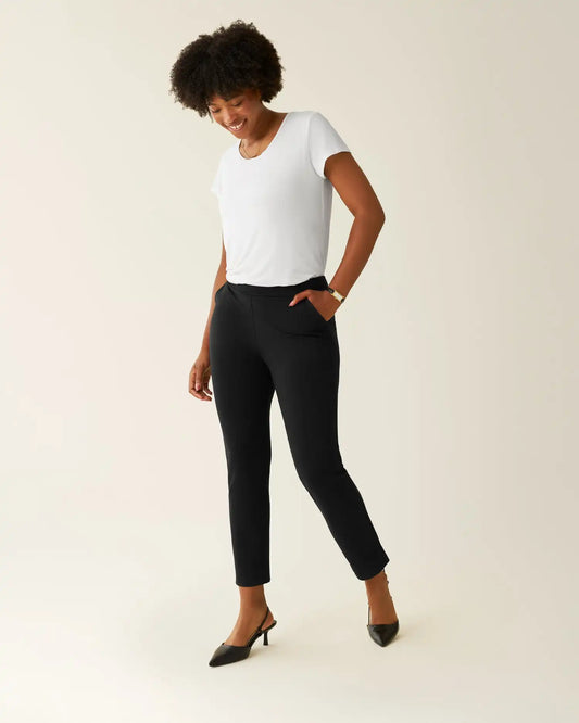 Postpartum Ponte Straight Leg Pant | Black