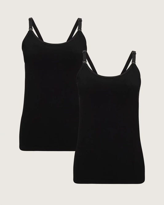 Sublime® Bamboo Nursing Cami Two-Pack | Black