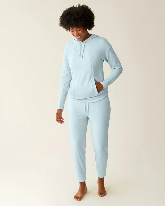 Brushed Bamboo Maternity & Postpartum Jogger | Powder Blue