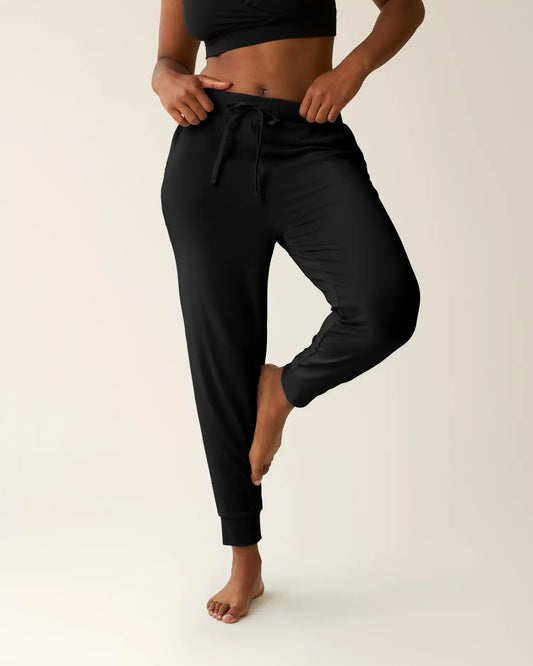 Brushed Bamboo Maternity & Postpartum Jogger | Black