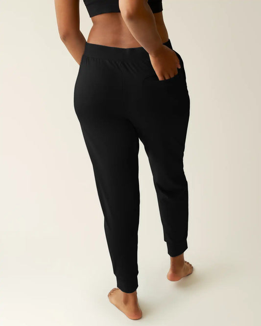 Brushed Bamboo Maternity & Postpartum Jogger | Black
