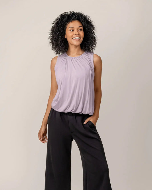 Piper Bubble Hem Nursing Tank | Lavender Mist