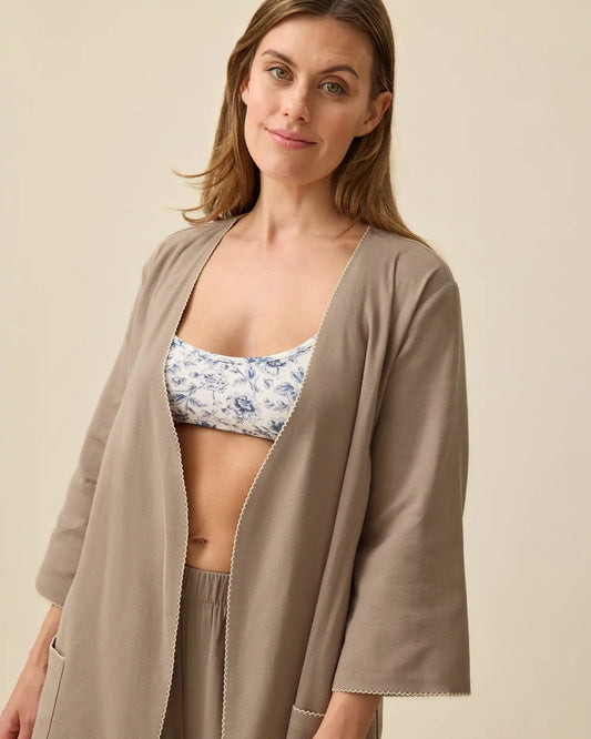 Cotton Bamboo Robe | Taupe