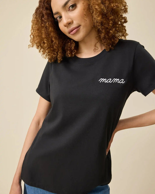 Classic Cotton Nursing T-shirt | Black - Embroidered