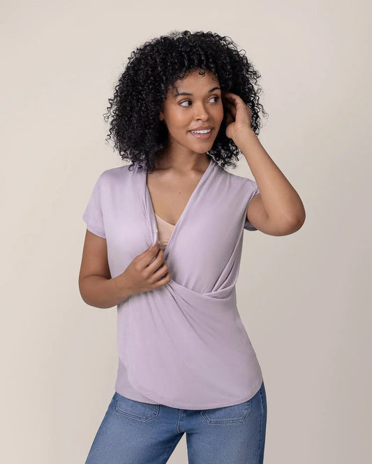Bamboo Draped Nursing Top | Lavender Mist