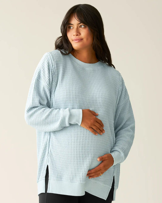 Joelle Thermal Maternity & Nursing Top | Powder Blue