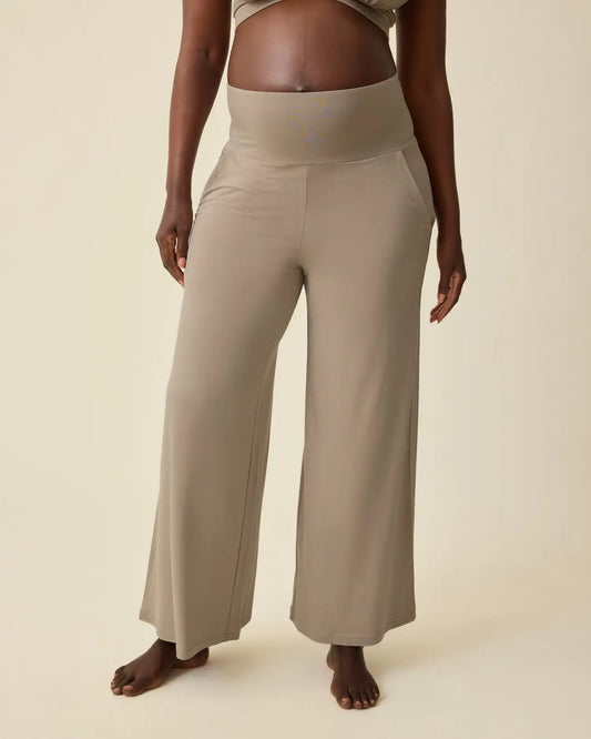 Bamboo Wide Leg Maternity & Postpartum Lounge Pant | Sandstone