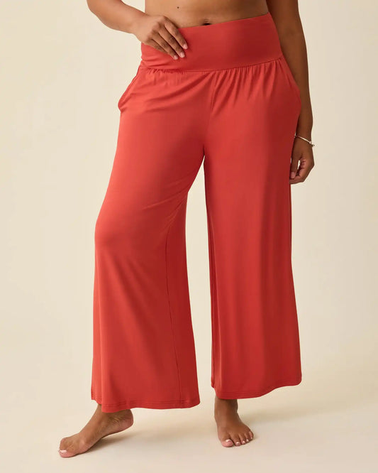 Bamboo Wide Leg Maternity & Postpartum Lounge Pant | Spice