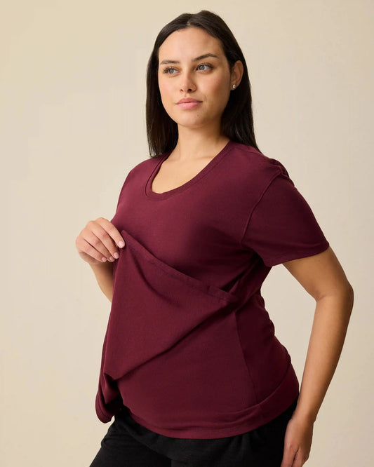 Relaxed Cotton Maternity & Nursing T-shirt | Fig