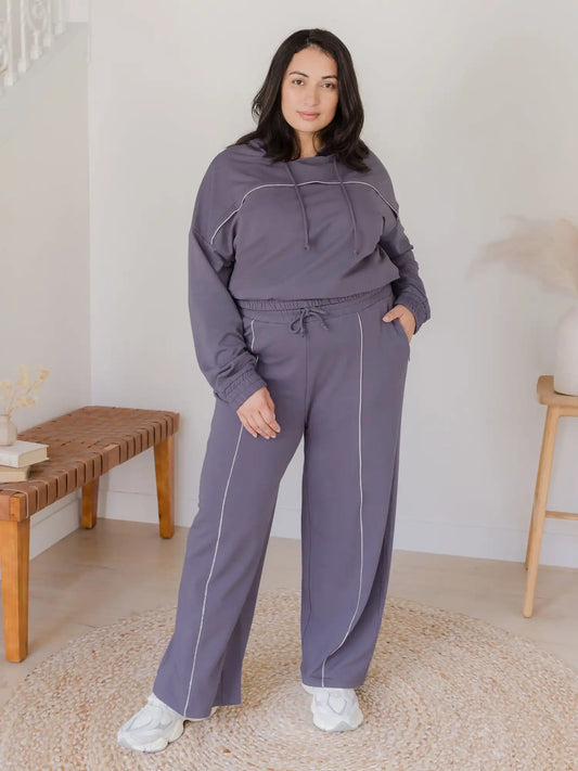 Mila High-Waisted Wide Leg Pant | Granite