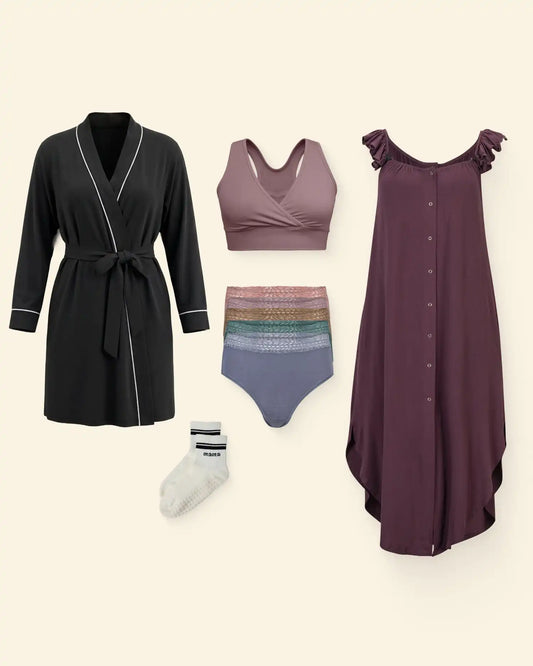 Ruffle Gown Labor & Delivery Bundle