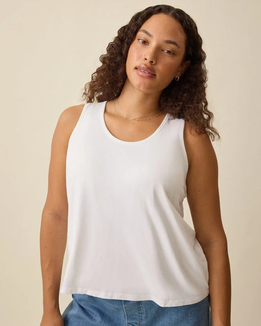 Modal Signature Nursing Tank | White
