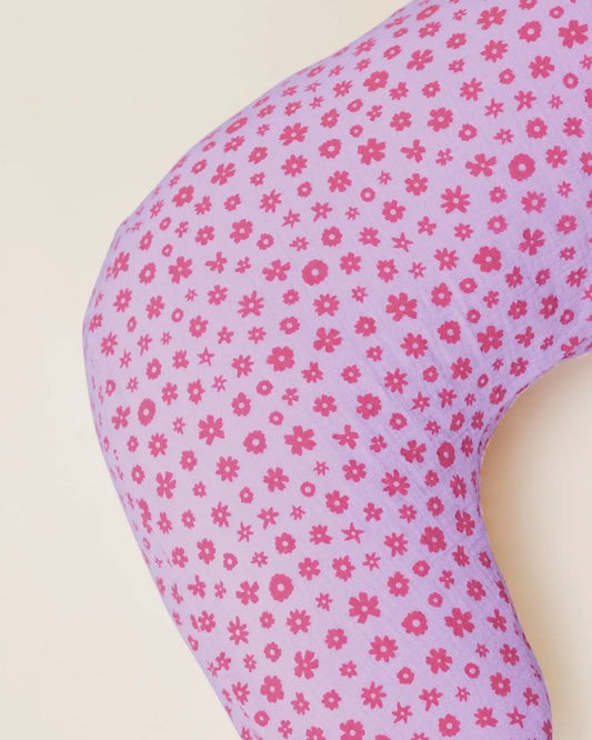 Organic Muslin Nursing Pillow Cover | Lavender Cosmos