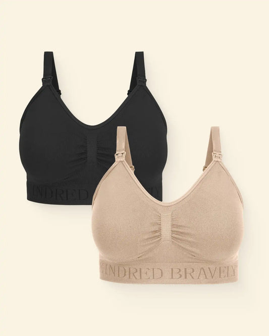 Simply Sublime® Nursing Bra Two-Pack | Beige & Black