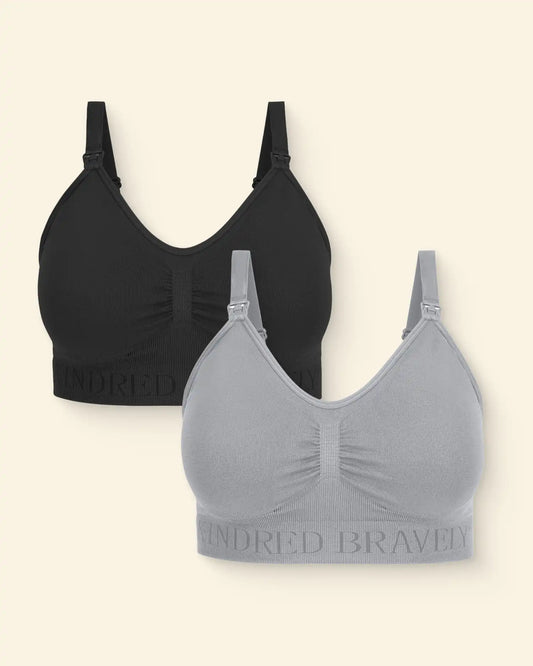 Simply Sublime® Nursing Bra Two-Pack | Black & Grey