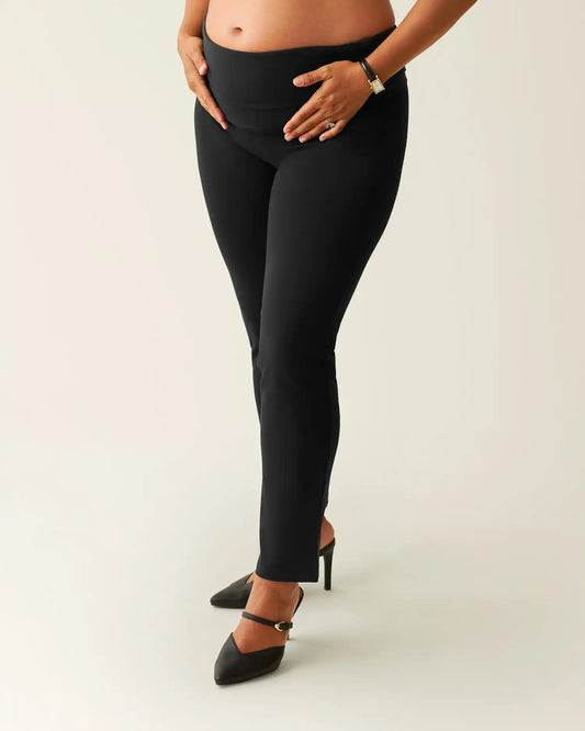 Maternity Ponte Straight Leg Pant | Black
