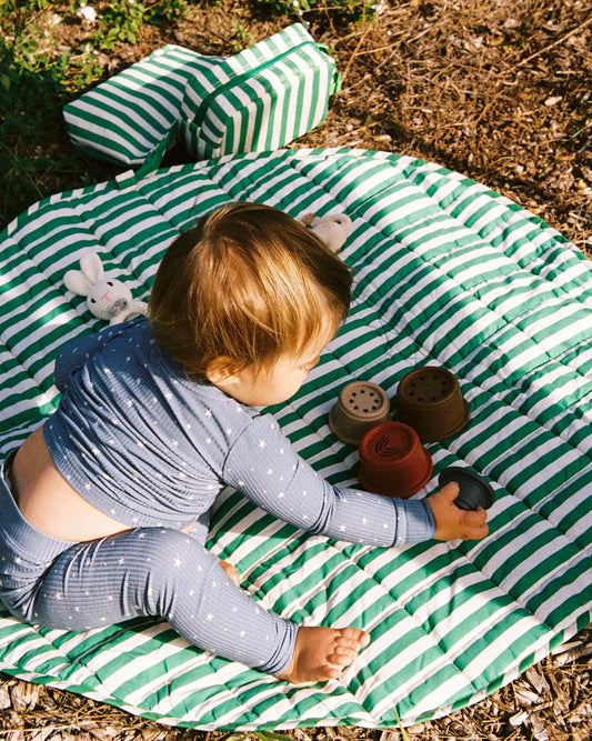 Inside/Outside Play Mat | Green Stripe