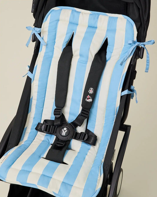 Stroller Party™ Seat Liner | Blue Wide Stripe
