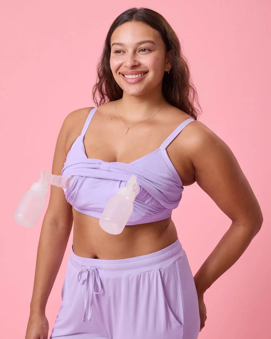 Sublime® Bamboo Hands-Free Pumping Lounge & Sleep Bra | Lavender