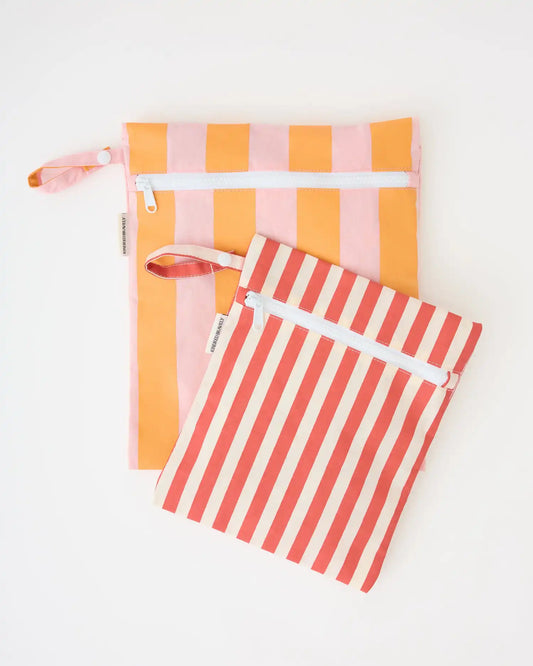 Wet/Dry Bag Set | Pink Wide Stripe