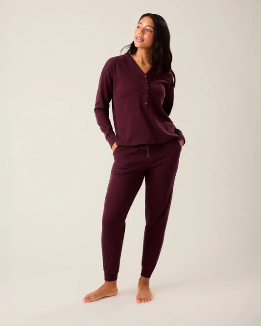 Waffle Maternity & Nursing Lounge Set | Deep Burgundy