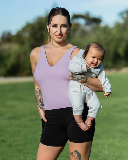Wren Active V-neck Nursing Tank Top | Lavender Mist