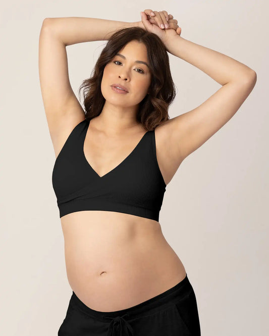 Sublime® Adjustable Crossover Nursing & Lounge Bra | Black