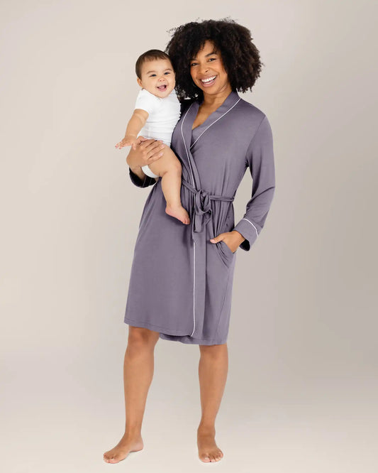 Clea Bamboo Robe | Granite