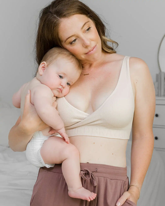 Sublime® Adjustable Crossover Nursing & Lounge Bra | Stone