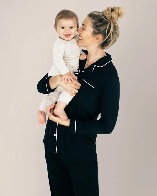 Bamboo Long Sleeve Pajama Set | Black