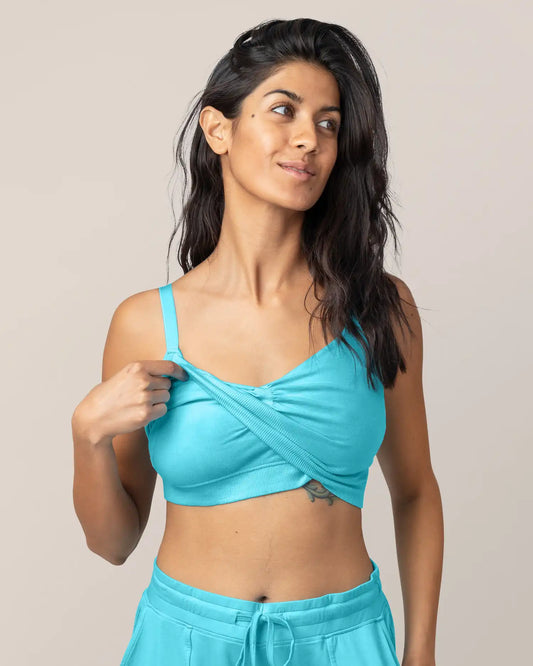 Sublime® Bamboo Hands-Free Pumping Lounge & Sleep Bra | Aquamarine