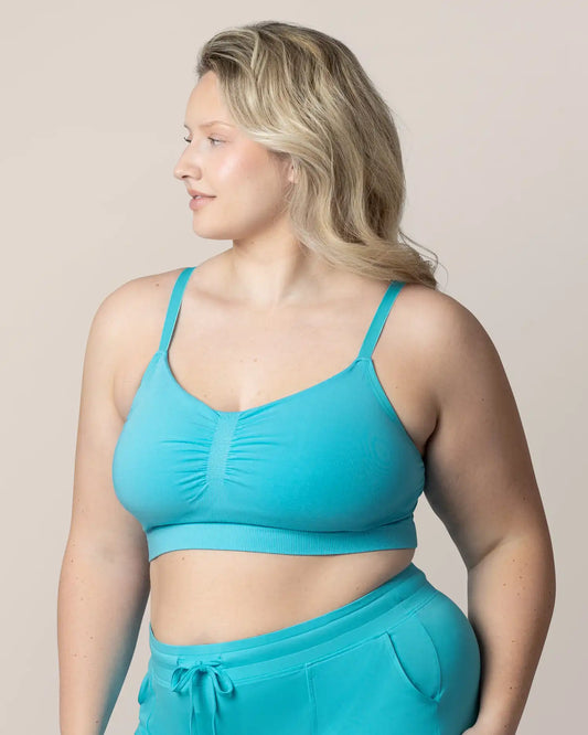 Sublime® Bamboo Hands-Free Pumping Lounge & Sleep Bra | Aquamarine