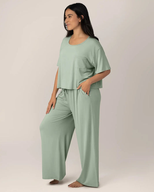 Aria Bamboo Casual Lounge Pant | Aqua Mist