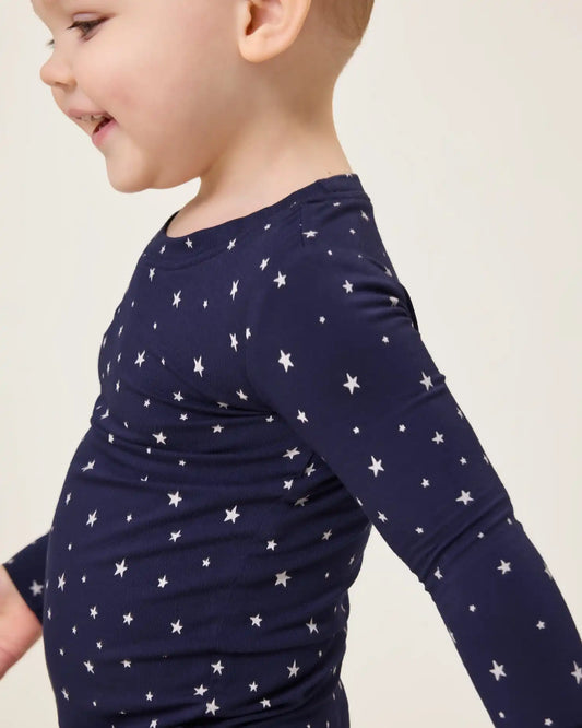 Bamboo Baby Two-Piece Pajama Set | Navy Stars