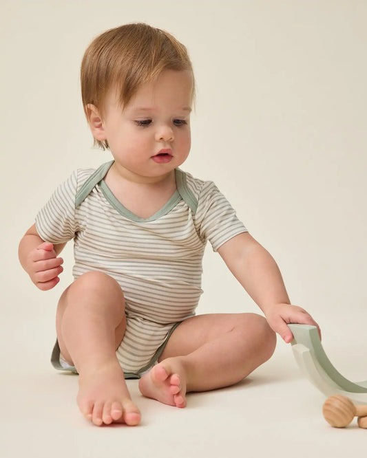 Baby Onesie Two-Pack | Sage Candy Stripe