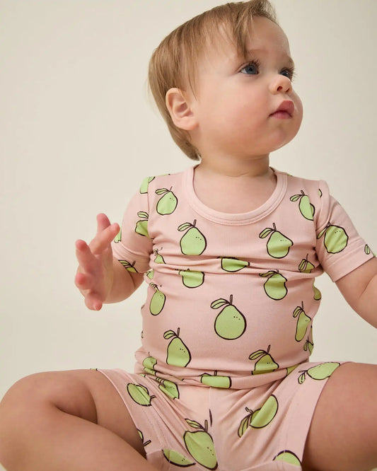 Bamboo Short Sleeve & Shorts Set | Pink Pomelo