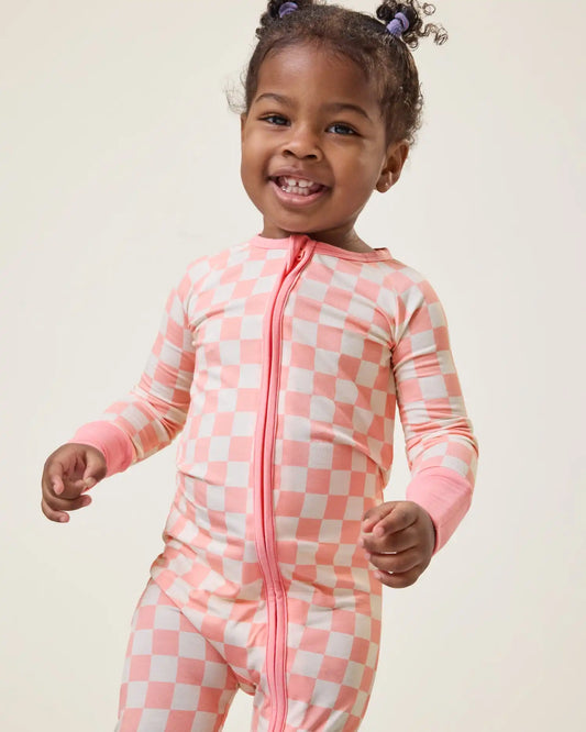 Bamboo Baby Pajama | Pink Checker