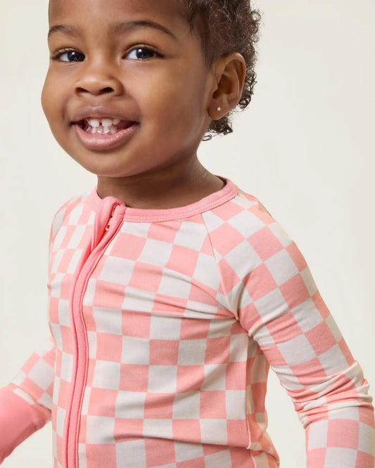 Bamboo Baby Pajama | Pink Checker