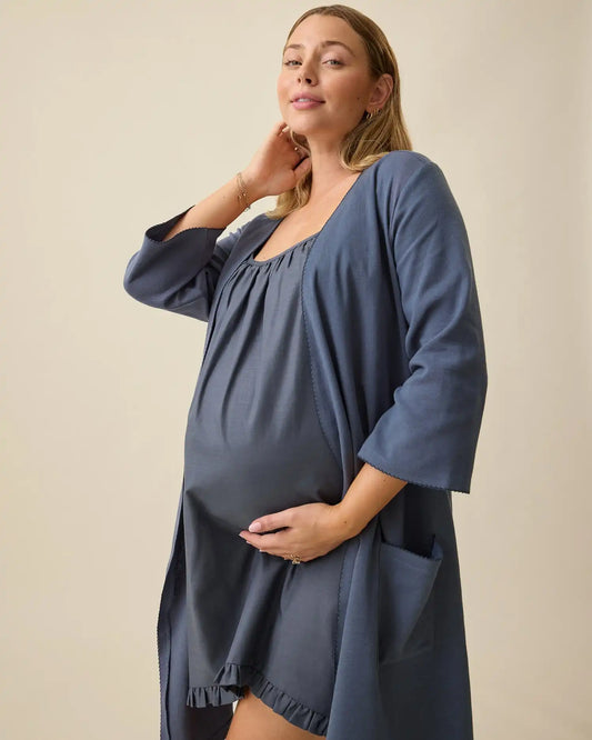 Cotton Bamboo Robe | Midnight Blue