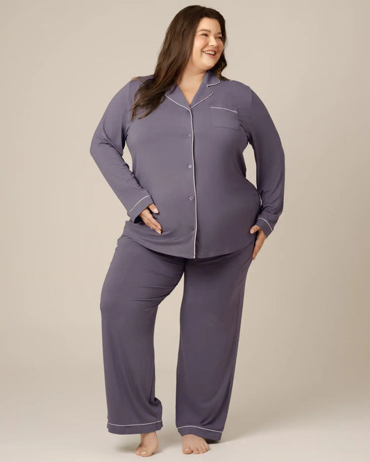 Bamboo Long Sleeve Pajama Set | Granite
