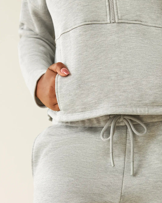 Cloud Fleece Half Zip Nursing Pullover | Grey Heather