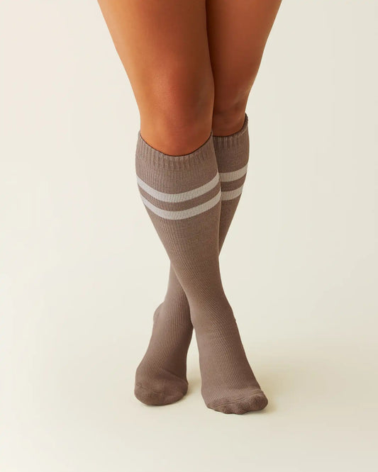 Premium Maternity Compression Socks (2-Pack) | Taupe & Redwood
