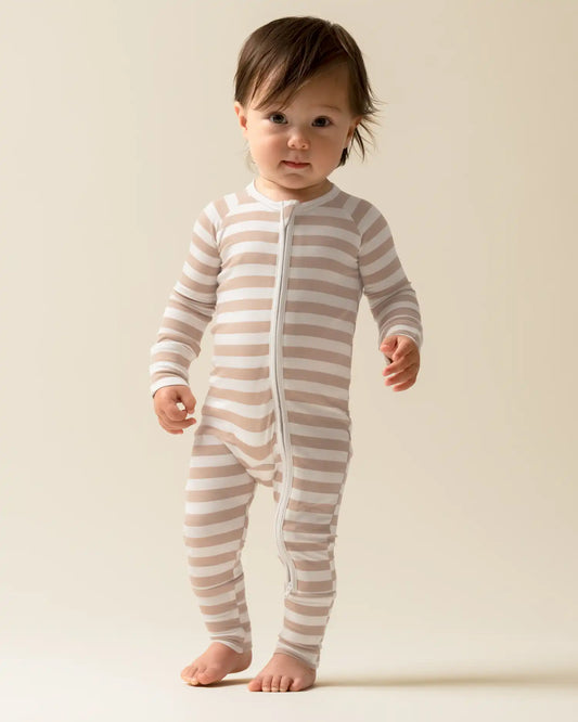 Bamboo Baby Pajama | Fawn Stripe