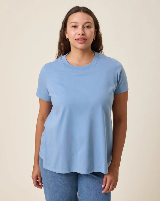 Classic Cotton Nursing T-shirt | Vintage Blue