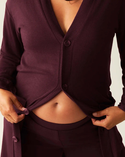 CozyKnit Long Cardigan | Deep Burgundy