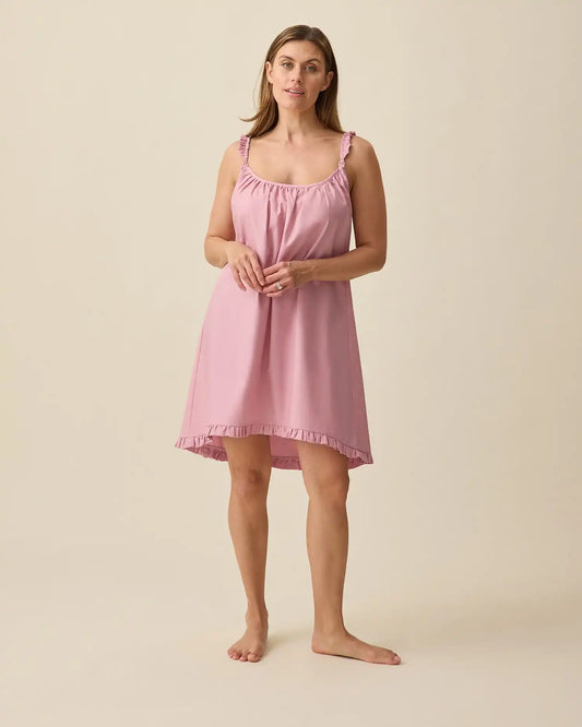 Dreamy Cotton Maternity & Nursing Nightgown | Light Mauve