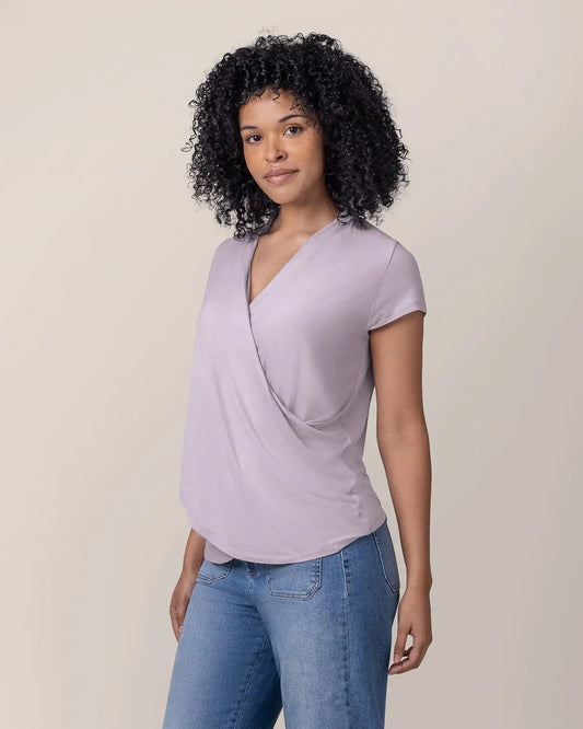 Bamboo Draped Nursing Top | Lavender Mist
