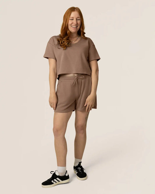 French Terry Nursing T-shirt | Taupe